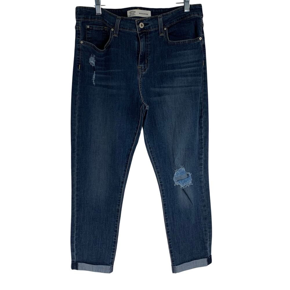 Levi's Strauss Women's Signature Mid Rise Distressed Boyfriend Jeans Size 14/32